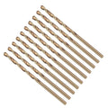 Drill Bit, #42 Cutting Diameter, 4341 HSS Gold Finish 118° Cutting Angle Number Jobber Bits - (Applications: for Drilling Soft Metal Plastic Wood), 10-Pieces