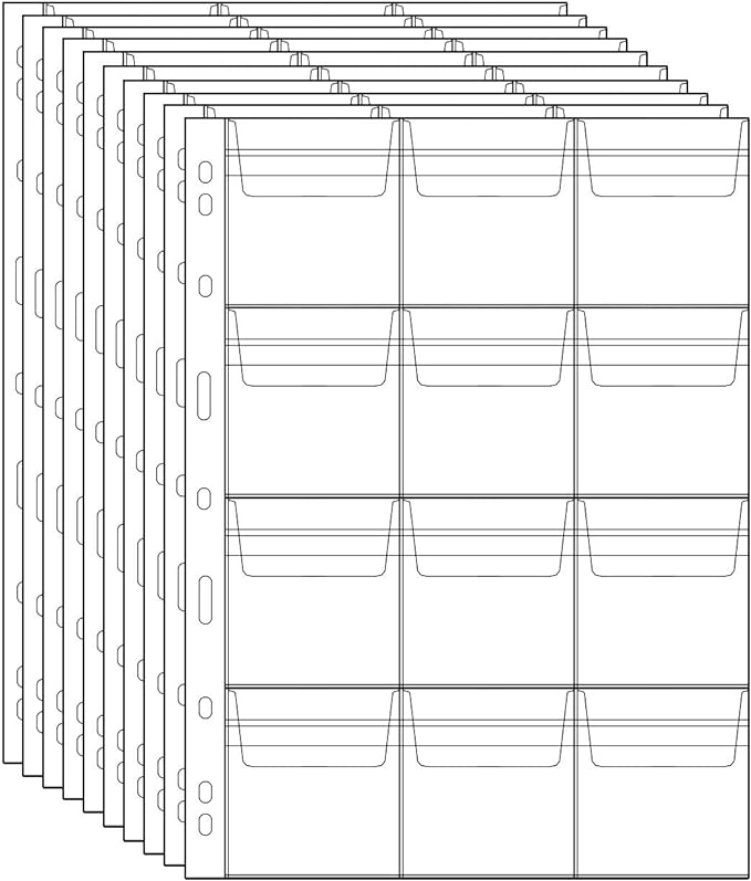 120 Pocket Coin Binder Pages 2.44" Collection Album Holder 10 Pcs | OSOPOLA by OSOPOLA