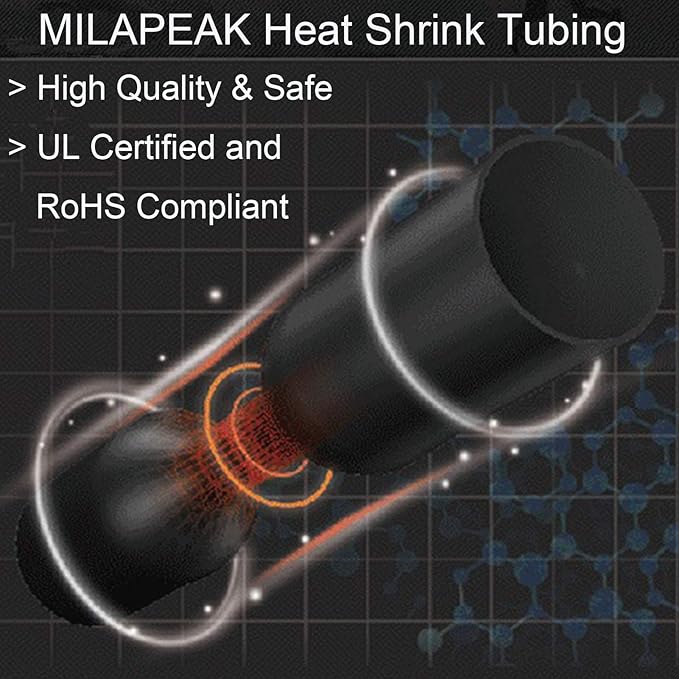 2 Pcs 3/4 inch (Diameter) 3:1 Dual Wall Adhesive Heat Shrink Tubing Kit, Large Wire Shrinkable Tube Wrap by MILAPEAK (4 Feet, Black & Red)
