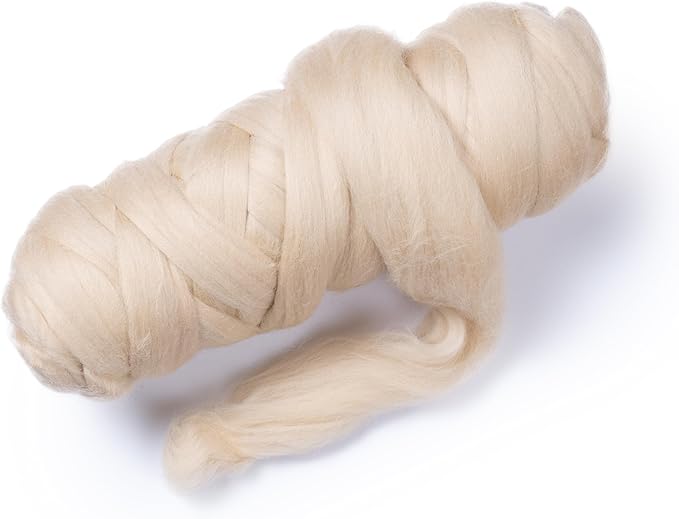 Colored Natural Wool roving, 1 lb. Best Wool by Kondoosnaturalfibers