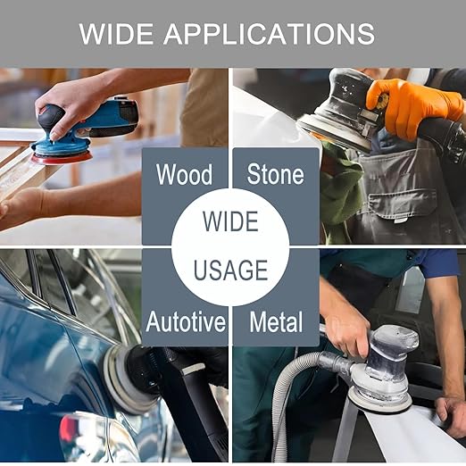 5 Inch 8 Hole Sanding Discs, 50 Pcs Wer Dry Sandpaper 120 Grit Hook and Loop Green Polyester Film Backed Sanding Disc for Random Orbital Sander Wood Car Metal Plastic (120 Grit, 50 Pack)