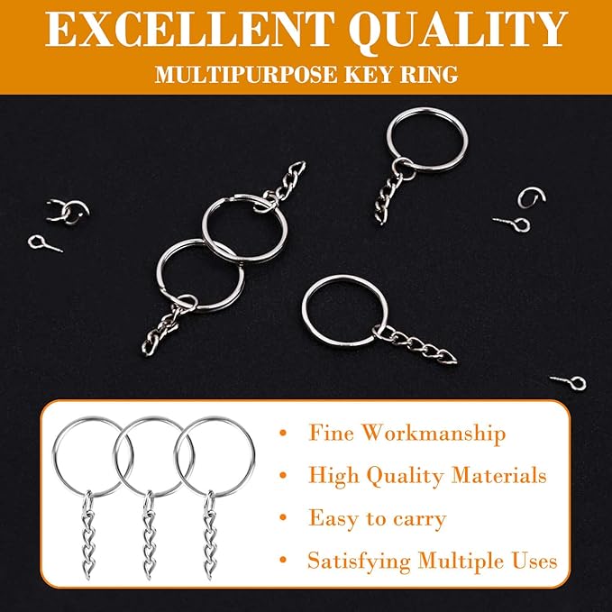 Keychain Rings for Crafts, Flasoo 360Pcs Keychains for Resin Include Key Rings - Image 4
