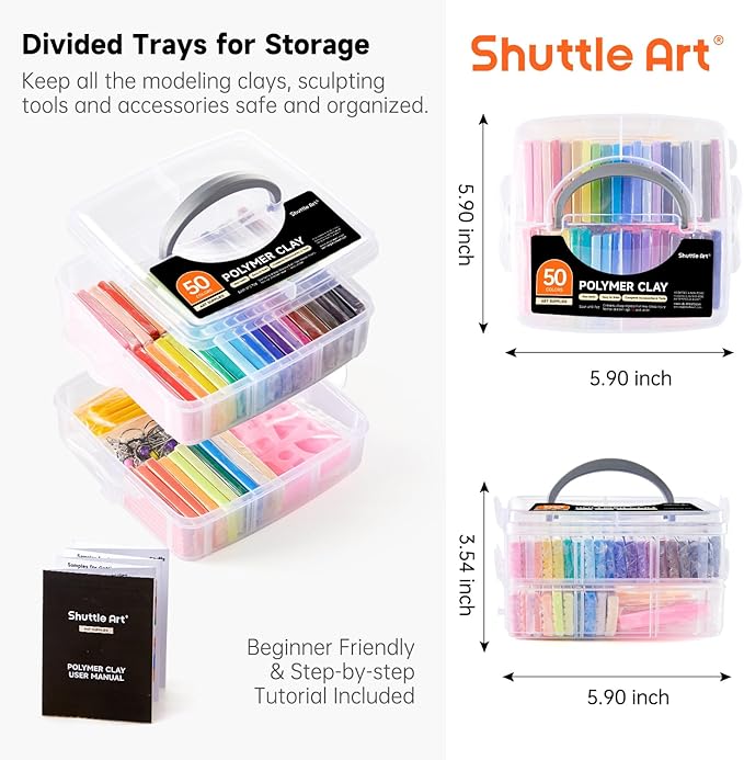 Shuttle Art Polymer Clay Kit, 50 Colors Oven Bake Clay - Image 9