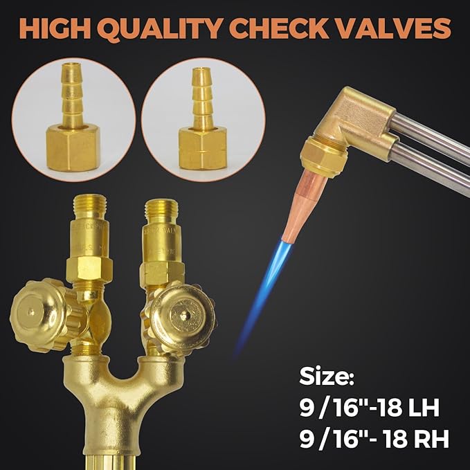 Oxy-Fuel Cutting Torch, Cutting Welding And Heating Outfit With Check Valve, 1-101 Cutting Tip, Welding Nozzle And MFA Heating Nozzle, Cutting Attachment CA2460 Torch Handle, Welding Torch