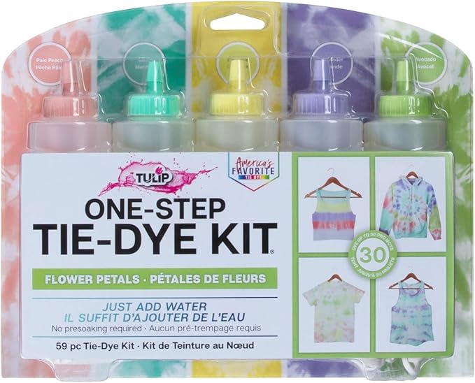 Tulip One-Step Tie-Dye Kit Flower Petals, Party Activity, Permanent & Vibrant by Tulip