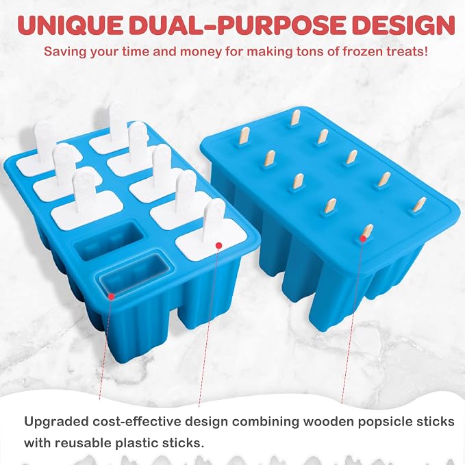Miaowoof Homemade Popsicle Molds, 10-Cav Non-BPA Silicone Ice Pop Maker - Image 3