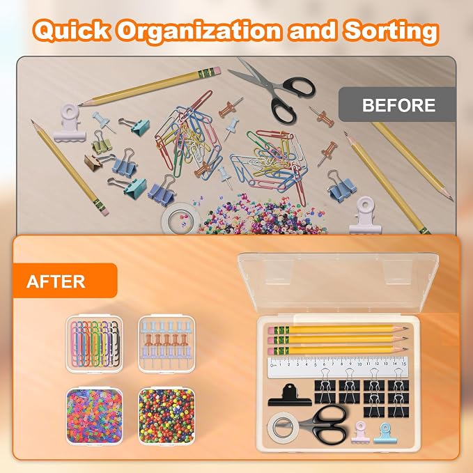 2 Pack 60 Pcs Bead Organizer Box, Craft Storage Box - Image 4