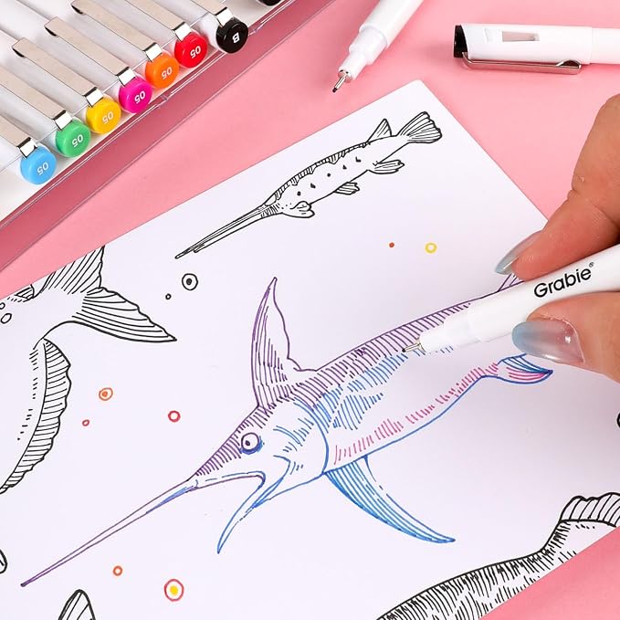 Grabie Micro Fineliner Pens, 10 Multicolor Fine Line Waterproof Drawing Pens - Image 4