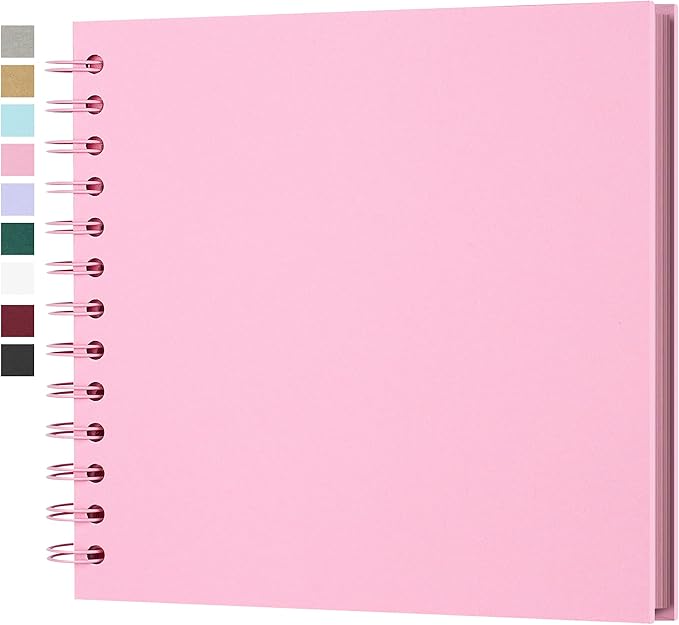 7x7 Inch DIY Scrapbook Photo Album, Hardcover Kraft Paper Acid-Free, 20 Sheets by Yopih