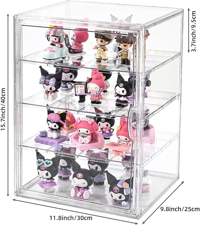 4 Tier Display Case for Collectibles, Storage Container - Image 2