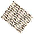 Drill Bit, #6 Cutting Diameter, 4341 HSS Gold Finish 135° Cutting Angle Number Jobber Bits - (Applications: for Drilling Soft Metal Plastic Wood), 10-Pieces
