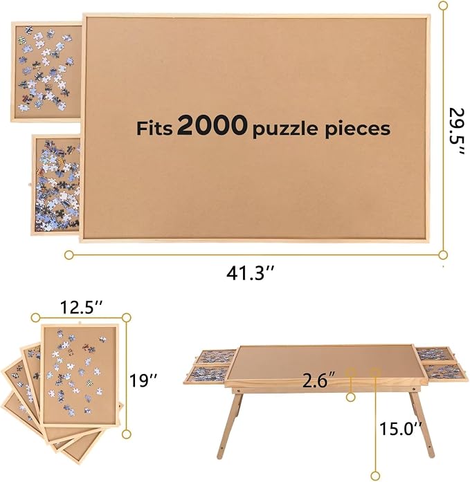 Puzzle Board 2000 Pieces, 41.3"x 27.9" Jigsaw Puzzle Table - Image 3