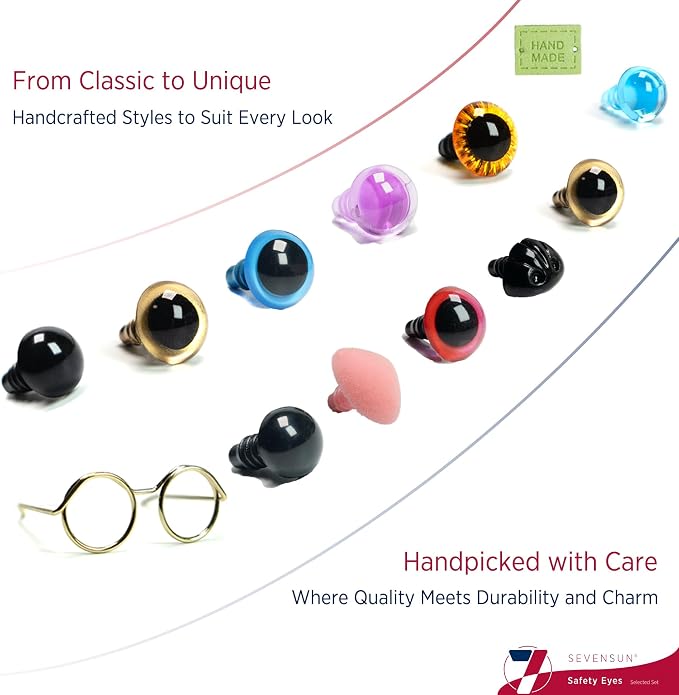 SEVENSUN 266 PCS Safety Eyes for Crocheting, Crochet Safety Eyes and Noses for - Image 3