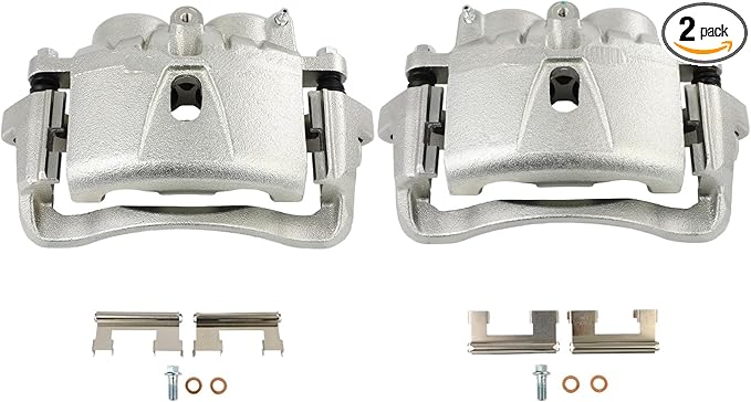 SCITOO 18B4814 18B4815 Rear Left & Right Disc Brake Calipers w/Bracket Fit For Chev For Silverado 3500 2001-2006,For GMC For Sierra 3500 HD 2007-2010, Double Pistons