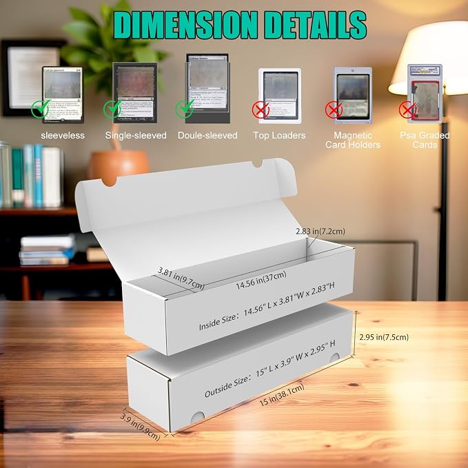 Card Box for Trading Cards, 14 Inch Laminated Card Storage Box - Image 9
