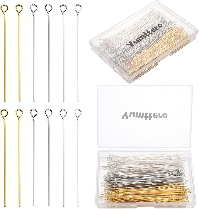 210 Pcs 70mm/2.76 Inch 21 Gauge Eye Pins by Yumttero