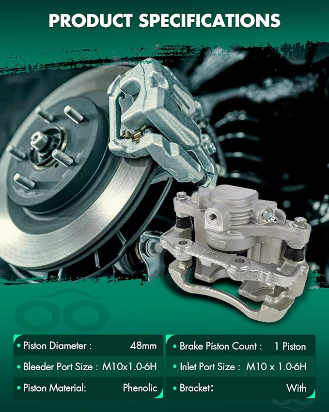 SCITOO Rear Right Brake Caliper With Bracket 18B4713 Fit For Chevy Blazer 98-05 For Chevy S10 98-04 For GMC Jimmy 98-05 For GMC Sonoma 98-04 For Isuzu Hombre 98-00 For Oldsmobile Bravada 98-01