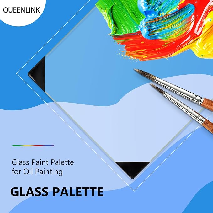 Glass Palette for Oil Painting, 16 x 12 Inches, Ultra Clear, Watercolor - Image 2