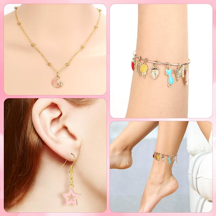 Flasoo 304Pcs Gold Charms for Jewelry Making, Keychains and Crafts - Image 7