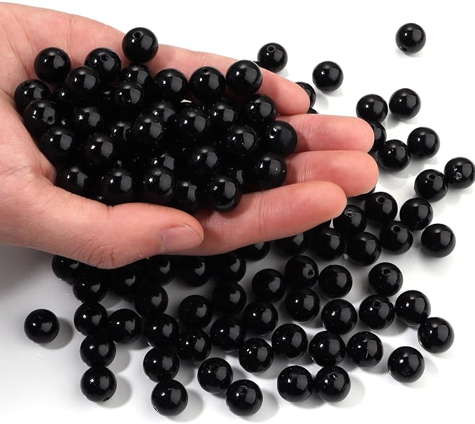 150pcs Black 12mm Pearl Beads by chuyau