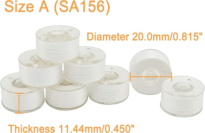 New Brothread 144pcs White 60S/2 Prewound Bobbin Thread Plastic Size A SA156 - Image 3