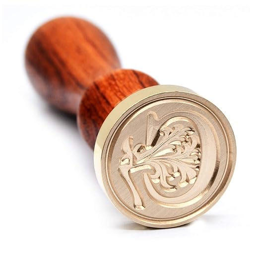 Medieval Vintage Initial Alphabet Wax Seal Stamp, Brass Head Wooden Handle by TELOSMA