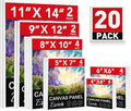 ESRICH Canvas Boards for Painting 20 Multi Pack Paint Canvas Panels 11x14 by ESRICH