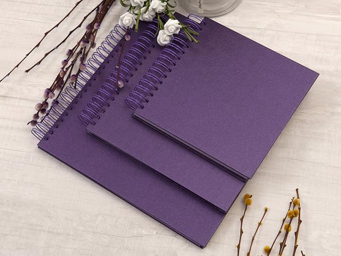 potricher 8 x 8 Inch DIY Scrapbook Photo Album 80 Pages Thick Kraft Blank - Image 6
