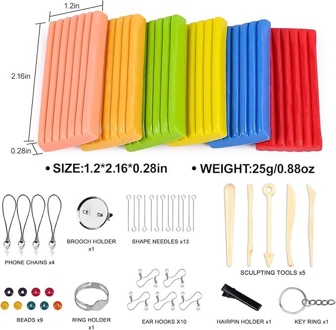 CiaraQ 50-Color Polymer Clay Oven Bake Modeling Kit | Heavier than most clay - Image 4