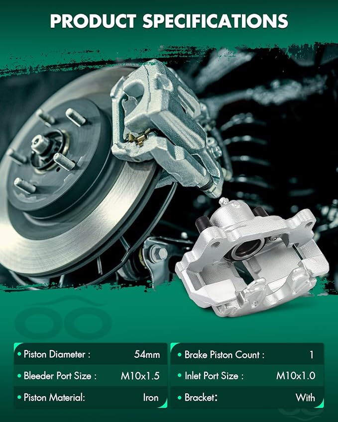 SCITOO Front Right Brake Caliper With Bracket 19B2975 Compatible For Audi For A1 2011-2013,For Audi For A3 2010-2013,For Volkswagen For Type 1 2012-2019,For Volkswagen For Bora 2005-2010