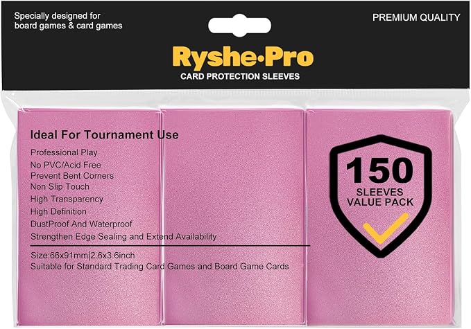 Premium Card Sleeves, 150 Sleeves 2.6''x3.6'' Compatible by RyshePro