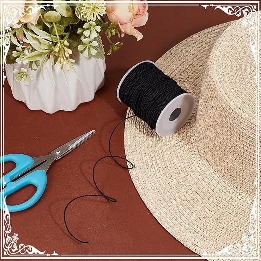OLYCRAFT 50 Yards/45.7m Black Wire Cotton Covered Cloth Covered Stem Floral Wire - Image 5