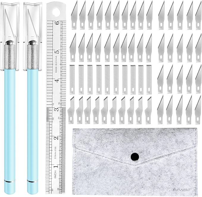 Craft Hobby Knife, Exacto Knife, 2 Knives and 60 Blades by Arvakr