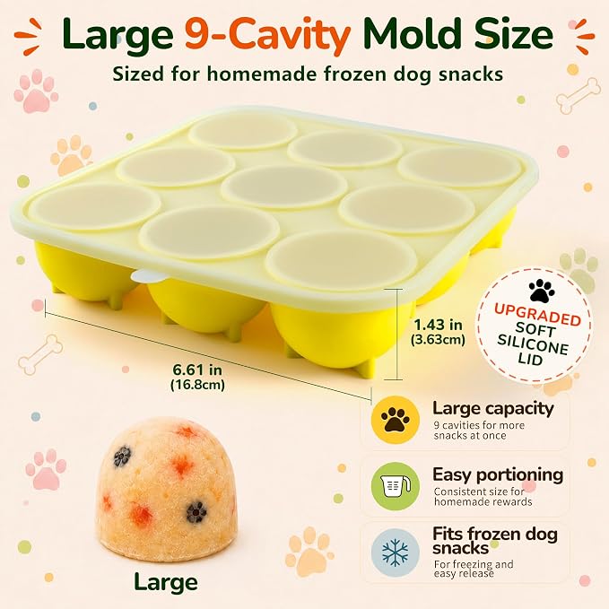 9-Cavity Silicone Freezer Dog Treat Mold - Image 3