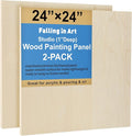 Falling in Art 2 Pack 24x24 Unfinished Birch Wood Panels Kit by FallinginArt
