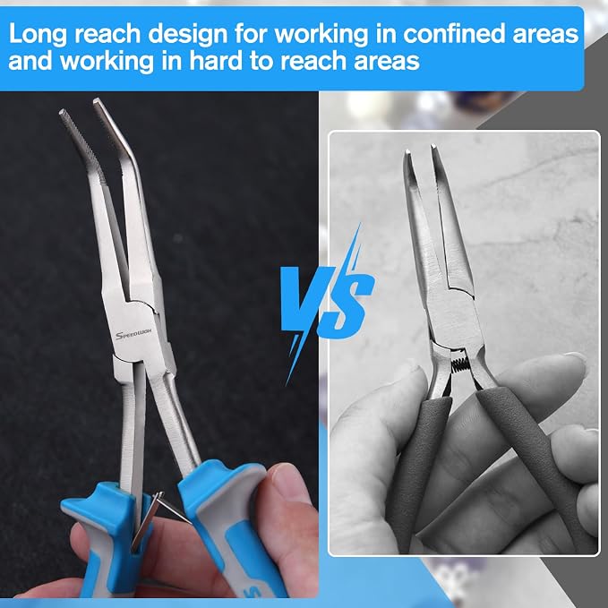SPEEDWOX Long Reach Bent Needle Nose Pliers - Image 4