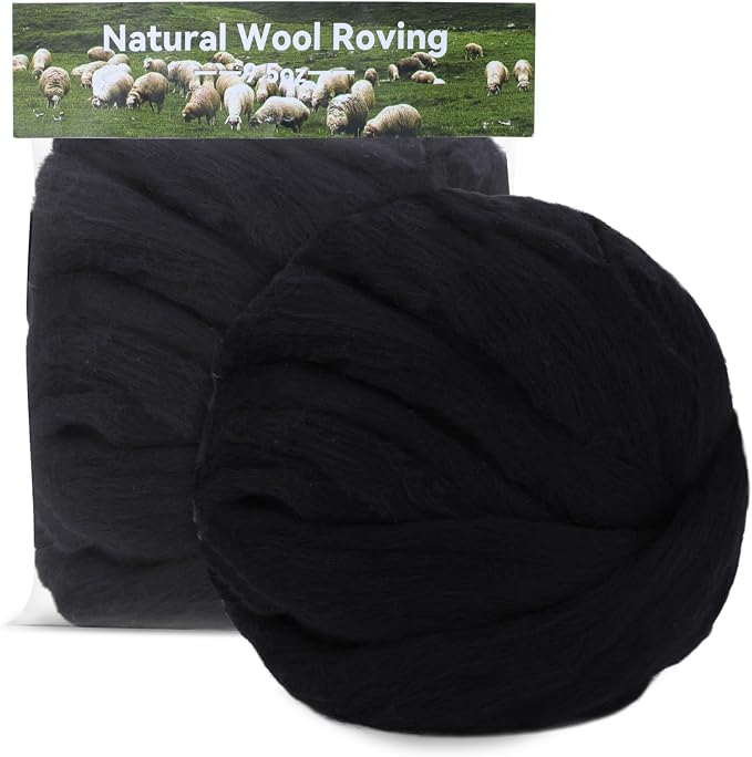 MORFEN 9.5 Oz Wool Roving, Needle Felting Wool, Fibre Wool Roving Top, Pure Wool by MORFEN