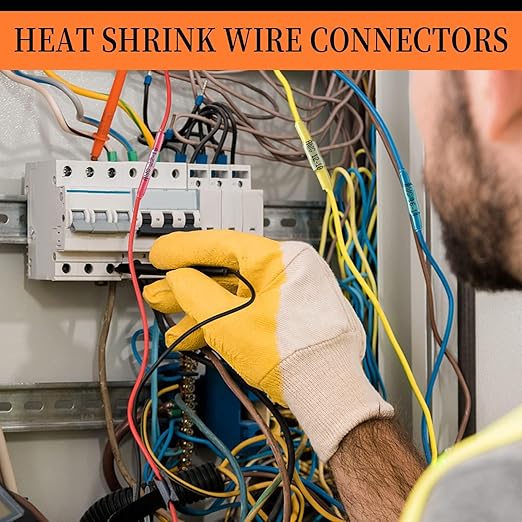 525PCS Heat Shrink Butt Connectors Red 22-18 AWG, Insulated Waterproof Electrical Wire Connectors Marine Grade Tinned Red Copper Crimp Splice Terminals for Marine,Truck,Stereo