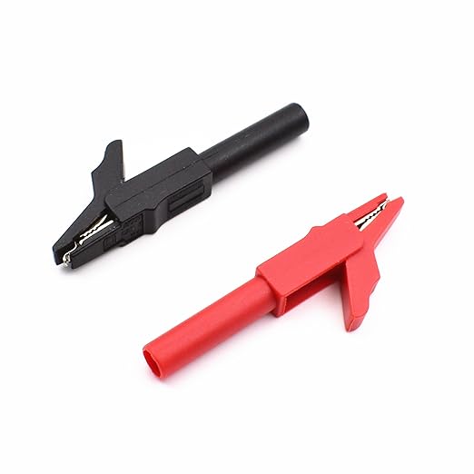 10Pcs Insulated Safety Multimeter Alligator Clips Electrical Test Tools with 4mm Banana Jack Socket Adapter 300V 15A