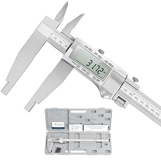 12-Inch Digital Caliper with 4-Inch Jaw Depth, Precision Measuring Tool, Full Metal Frame, Large LCD Screen, Resolution 0.0005"/0.01mm, Ideal for Professionals & Hobbyists
