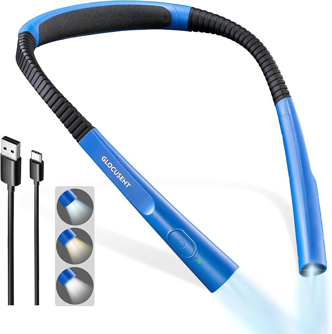 Glocusent Upgraded LED Neck Reading Light, Book Light by GLOCUSENT