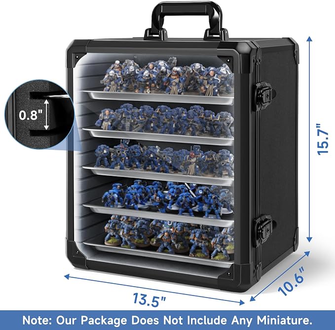 WELIDAY Miniatures Storage Case Miniatures Transport Case Aluminum Alloy Frame - Image 2
