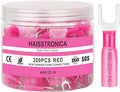 haisstronica 200PCS Heat Shrink Fork Spade Connectors #10 Waterproof Marine Grade Fork Terminal Connectors U-Type Red 22-16 Gauge