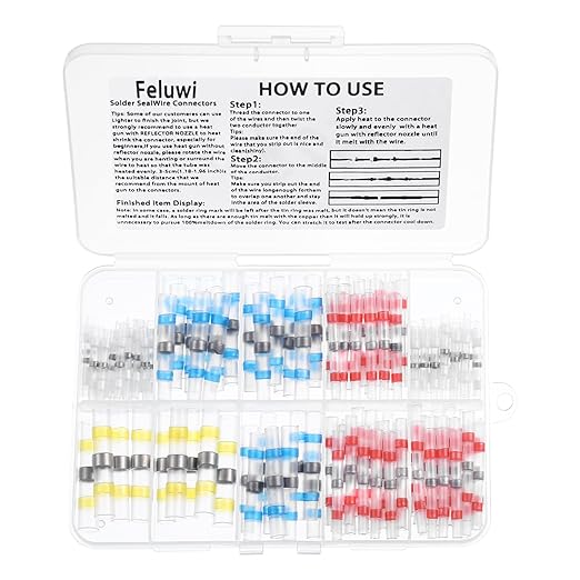 Heat Shrink Solder Seal Connectors Kit 160PCS - Waterproof Electrical Terminals, Solder Sleeve Wire Connectors for Marine Automotive Boat Truck Motorcycle (16-14 to 22-18 AWG, Weatherproof, Insulated)