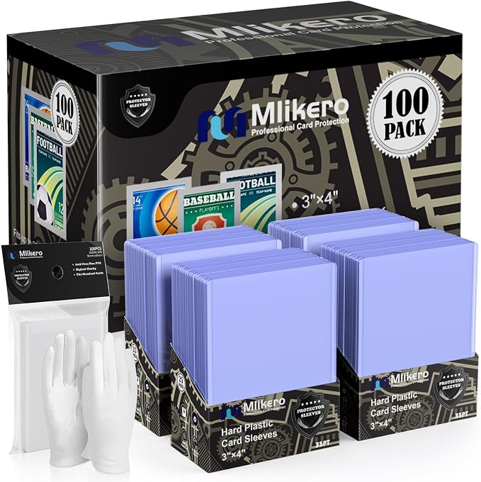 200 Card Sleeves Hard Plastic, Premium Trading Card Holder by Mlikero