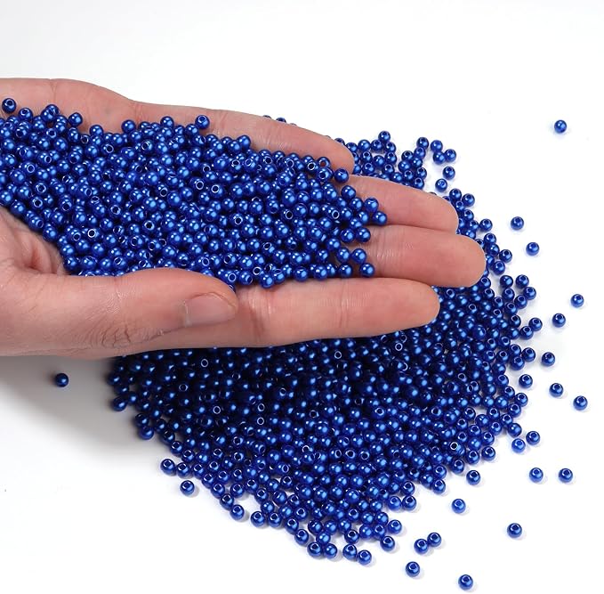 2500pcs Blue 4mm Pearl Beads by chuyau