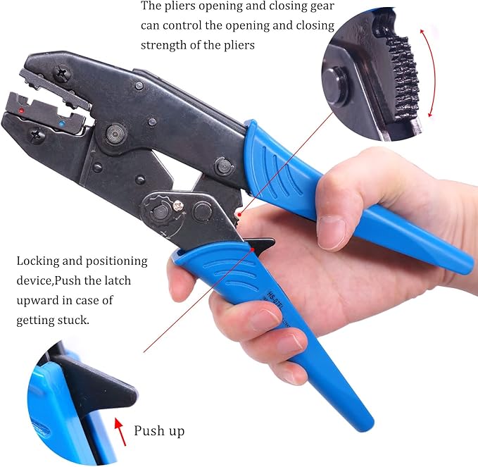 Twidec/Ratchet Crimp Pliers Crimping Tool Ratchet Terminal Crimper Wire Crimp Tool For Crimping Tubular Terminals Nylon Flag Spade Female Connectors HS-07FL