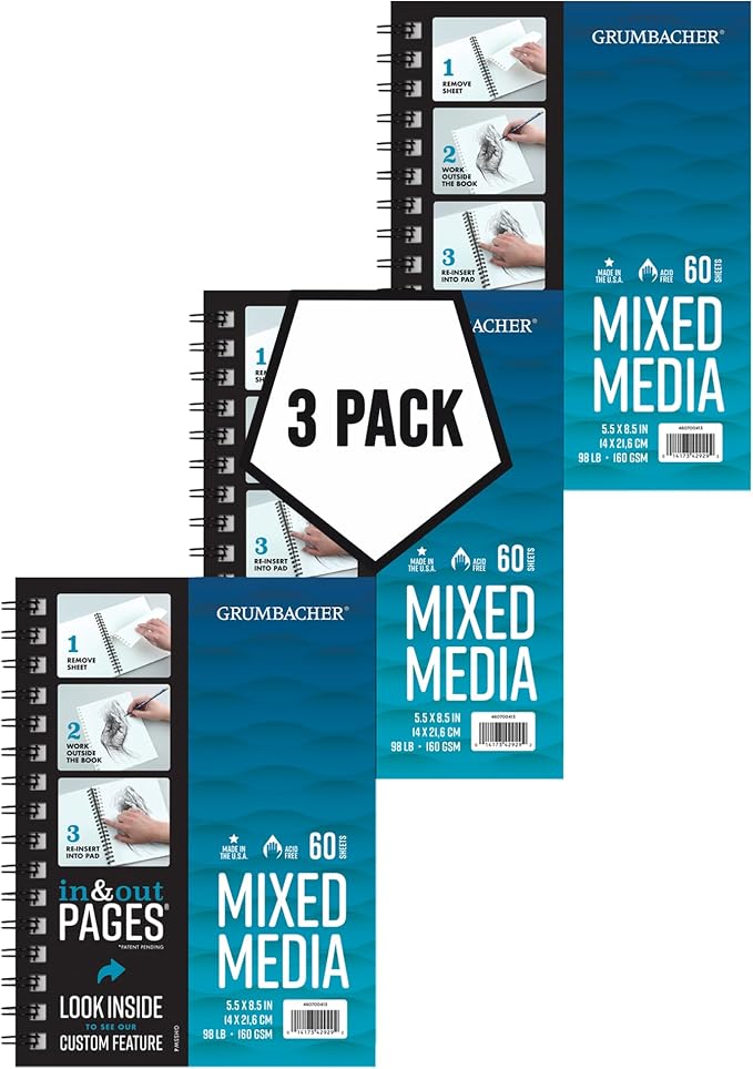 Grumbacher 5.5" x 8.5" Mixed Media Paper Pad by Grumbacher