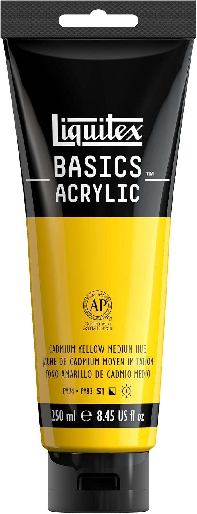 Liquitex BASICS Acrylic Paint, 250ml Tube, Cadmium Yellow Medium Hue by Liquitex