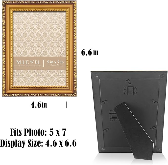 5×7 Picture Frame Gold, Picture Frames - Image 2